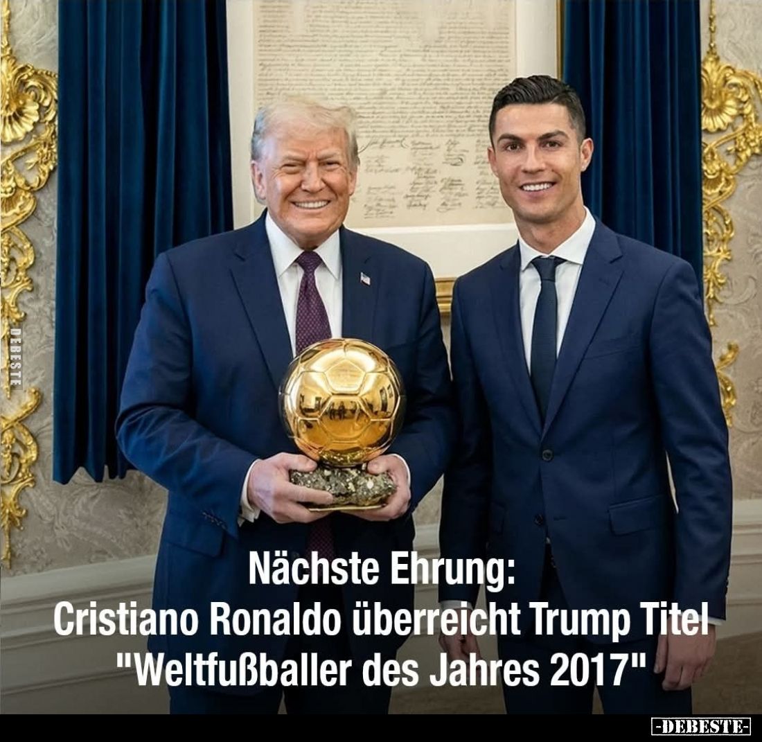 Nächste Ehrung: Cristiano Ronaldo überreicht Trump Titel "Weltfußballer des Jahres 2017"