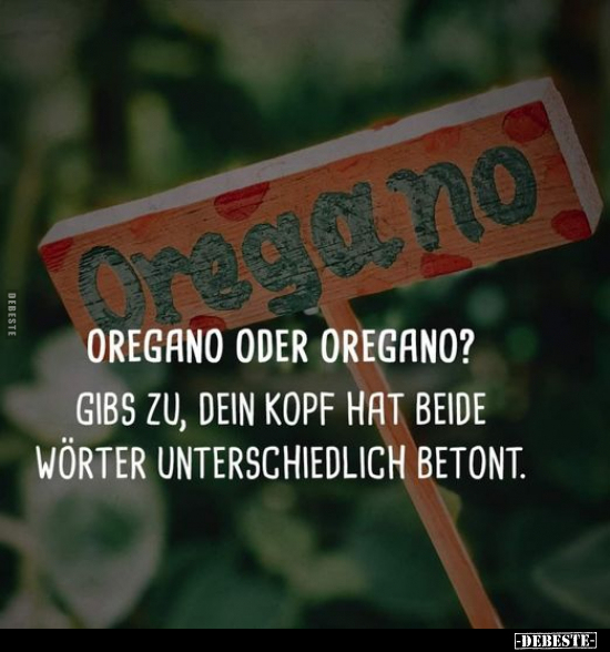 Oregano oder Oregano? Gibs zu, dein Kopf hat beide Wörter..