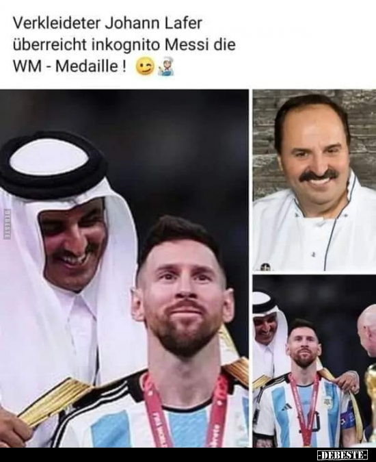 Verkleideter Johann Lafer überreicht inkognito Messi die.. - Lustige Bilder | DEBESTE.de