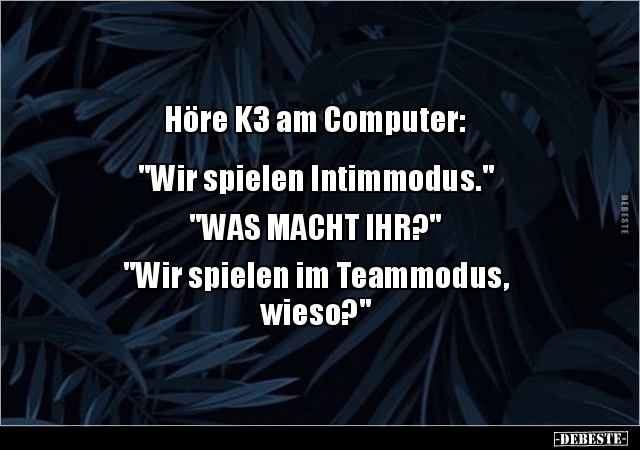 Höre K3 am Computer:  "Wir spielen Intimmodus.""WAS.. - Lustige Bilder | DEBESTE.de