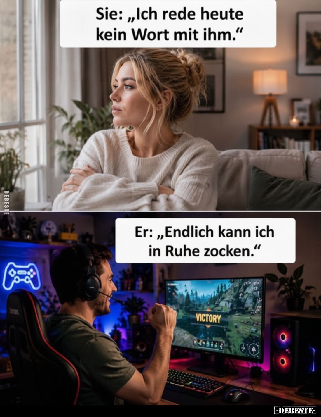 Sie: "Ich rede heute kein Wort mit ihm.".. - Lustige Bilder | DEBESTE.de