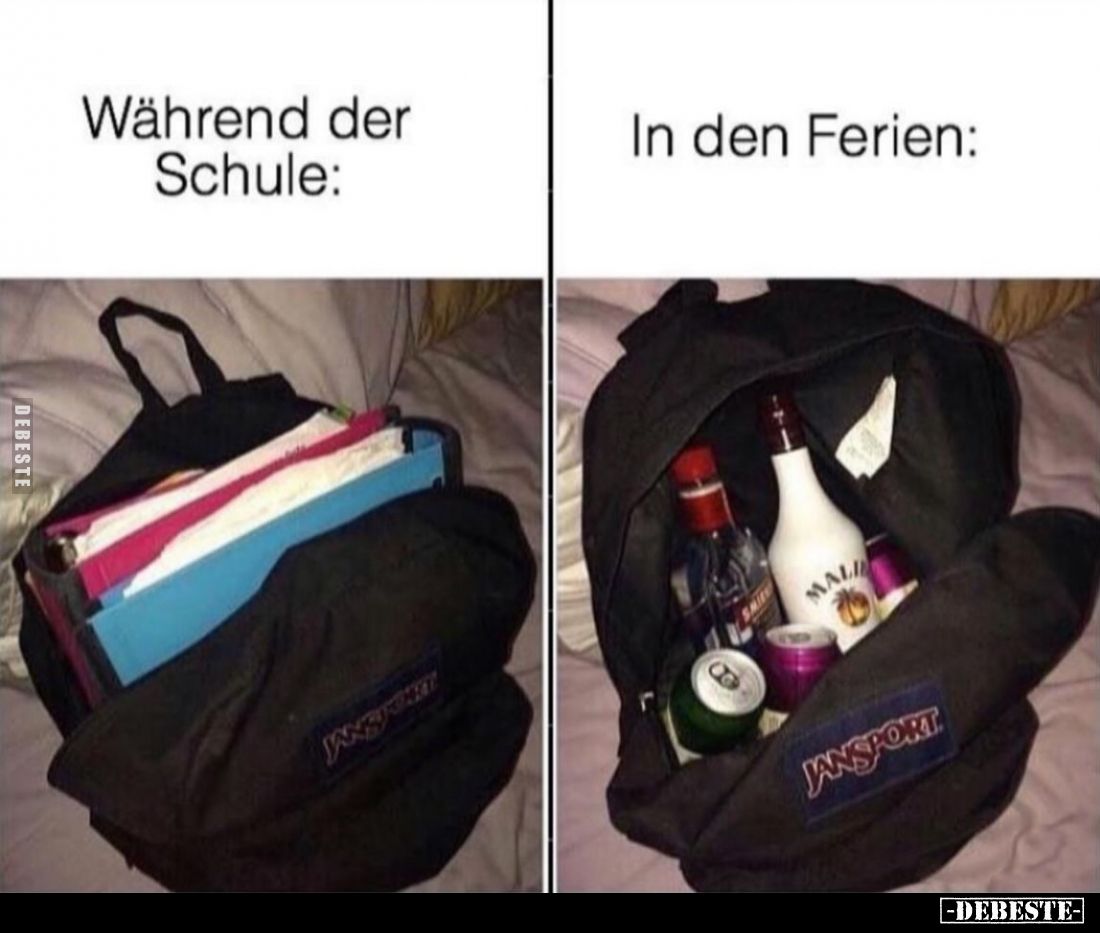 Während der Schule: -
In den Ferien: