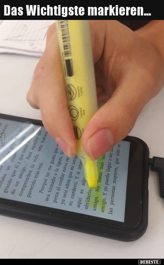 Das Wichtigste markieren...