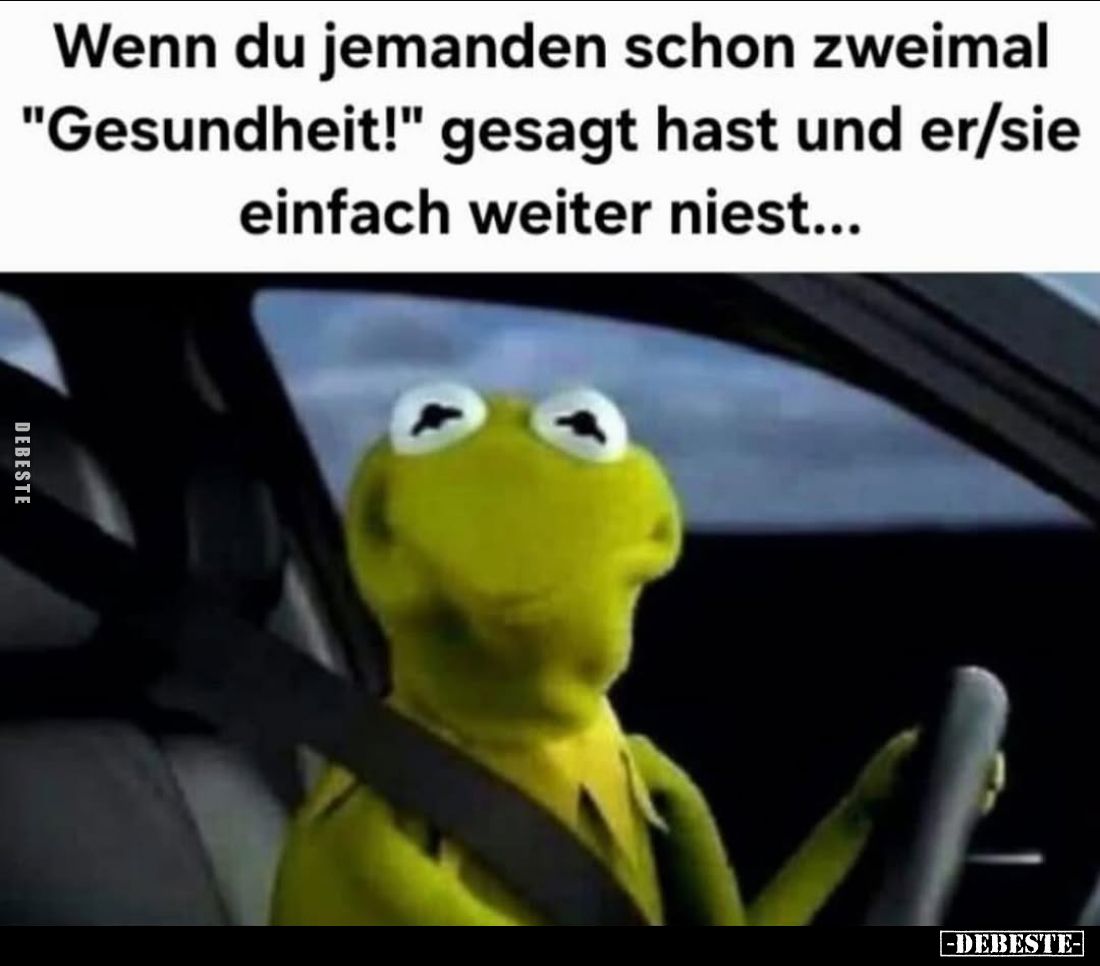 Wenn du jemanden schon zweimal "Gesundheit!" gesagt hast und er/sie einfach weiter niest...