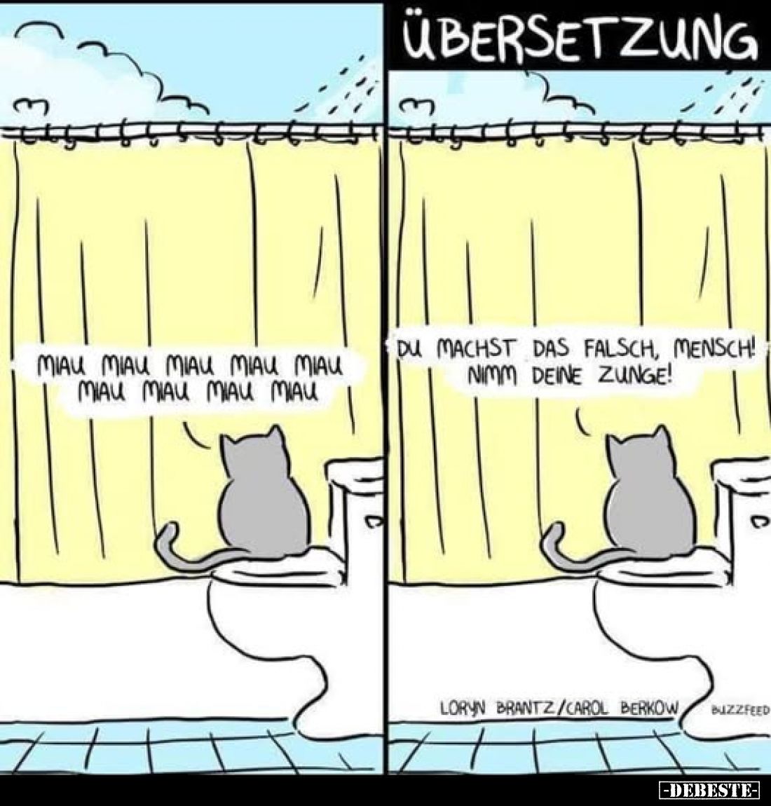 Übersetzung:
Du machst das falsch, Mensch! Nimm deine Zunge!