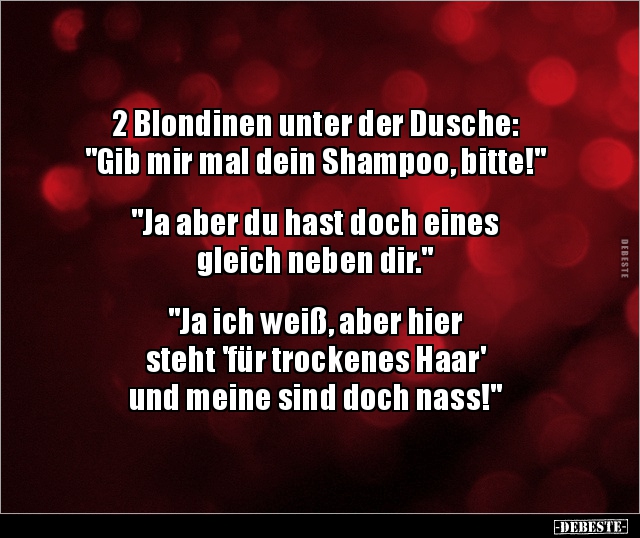 2 Blondinen unter der Dusche: "Gib mir mal dein Shampoo.." - Lustige Bilder | DEBESTE.de