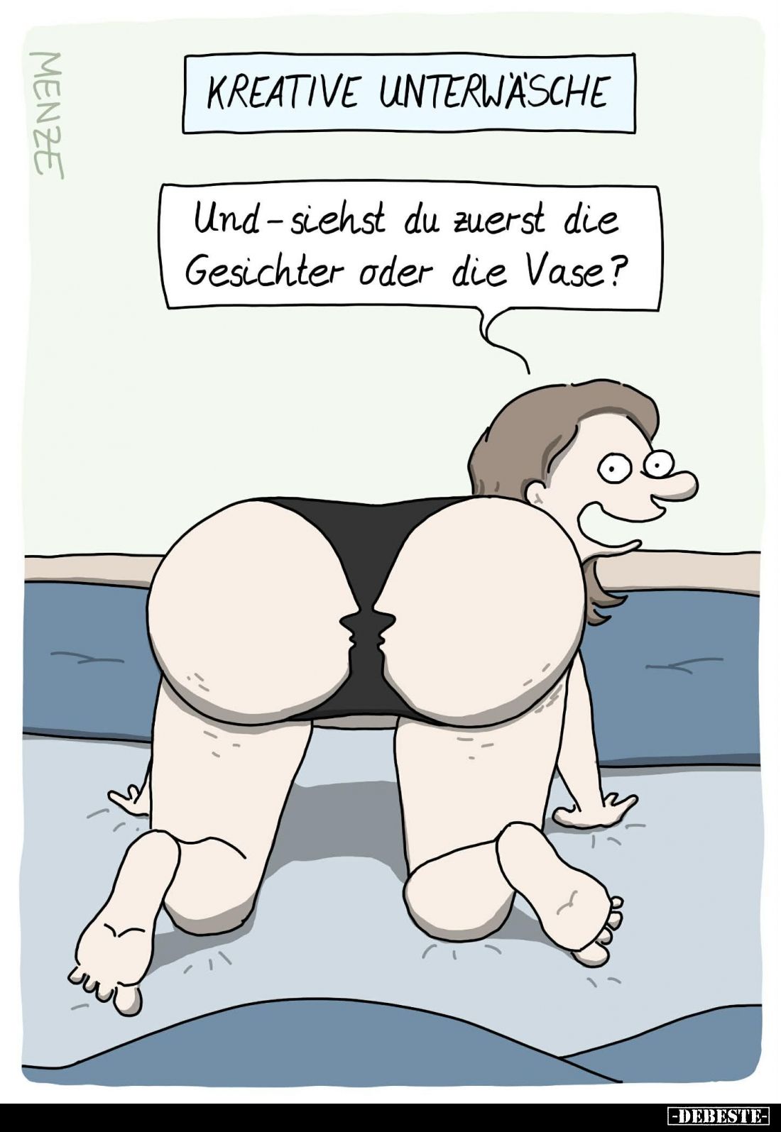 Kreative Unterwäsche: Und - siehst du zuerst die Gesichter oder die Vase?
