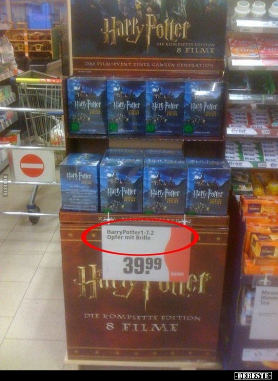Harry Potter 1-7-3 Opfer mit Brille...