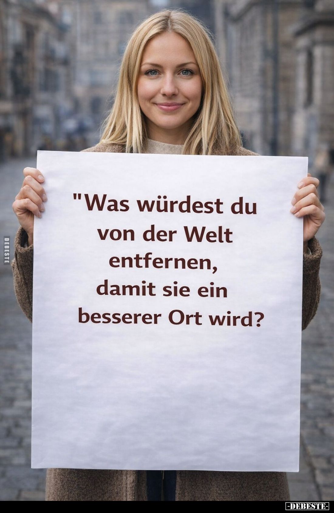 Was würdest du von der Welt entfernen, damit sie ein besserer Ort wird?