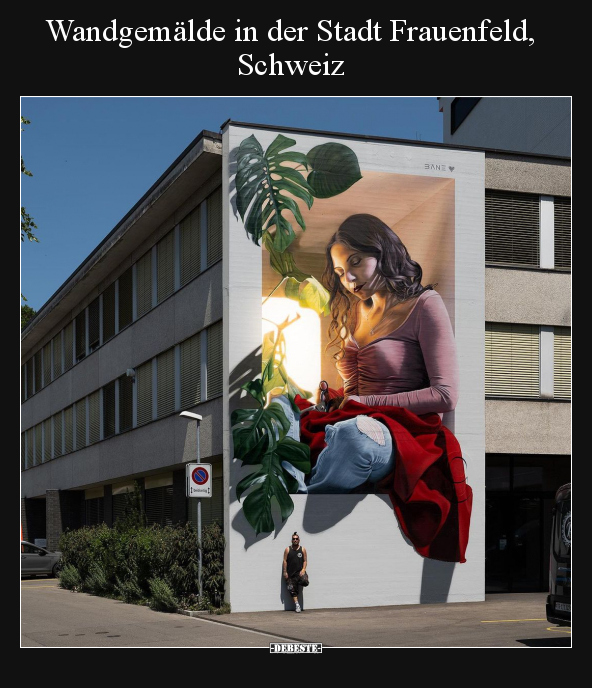 Wandgemälde in der Stadt Frauenfeld, Schweiz.. - Lustige Bilder | DEBESTE.de