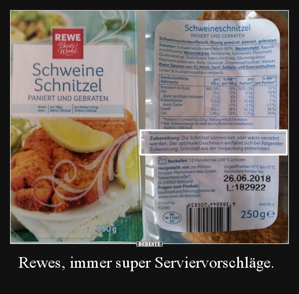 Rewes, immer super Serviervorschläge... - Lustige Bilder | DEBESTE.de