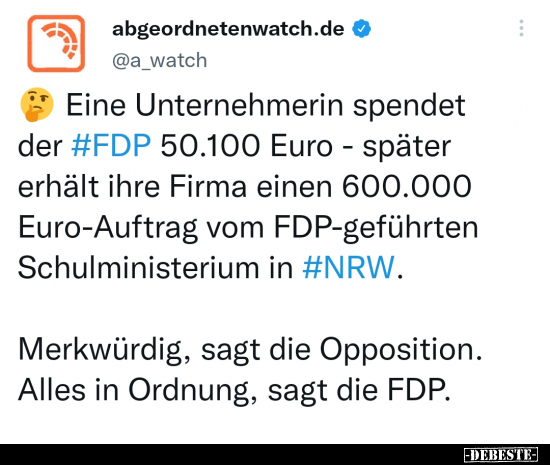 Eine Unternehmerin spendet der FDP 50.100 Euro - später.. - Lustige Bilder | DEBESTE.de