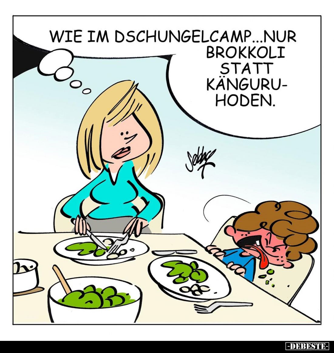 Wie im Dschungelcamp... Nur Brokkoli statt Känguruhoden.