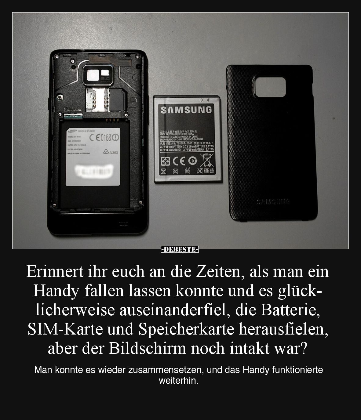 Erinnert ihr euch an die Zeiten, als man ein Handy fallen.. - Lustige Bilder | DEBESTE.de