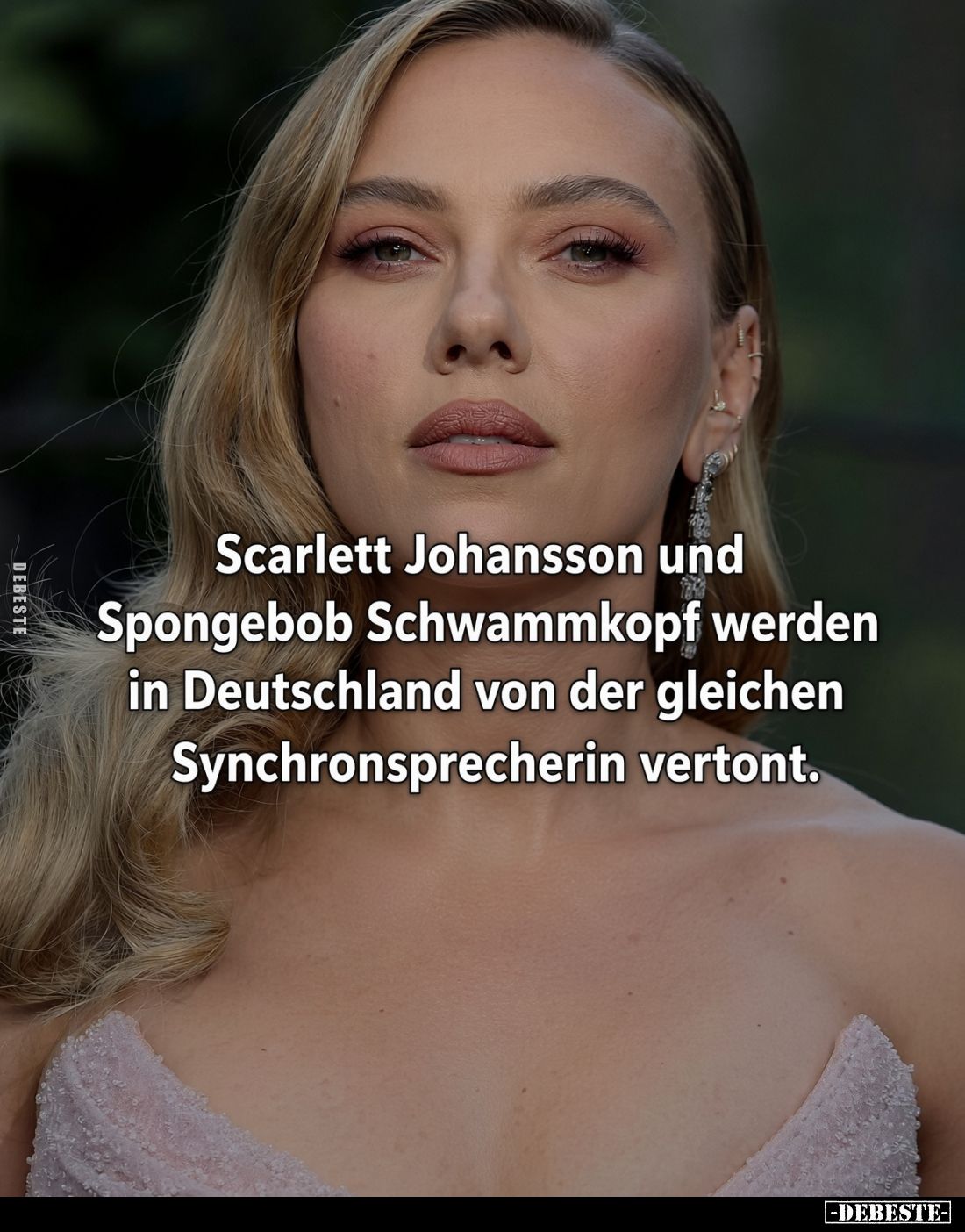 Scarlett Johansson und Spongebob Schwammkopf werden in Deutschland von der gleichen Synchronsprecherin vertont.