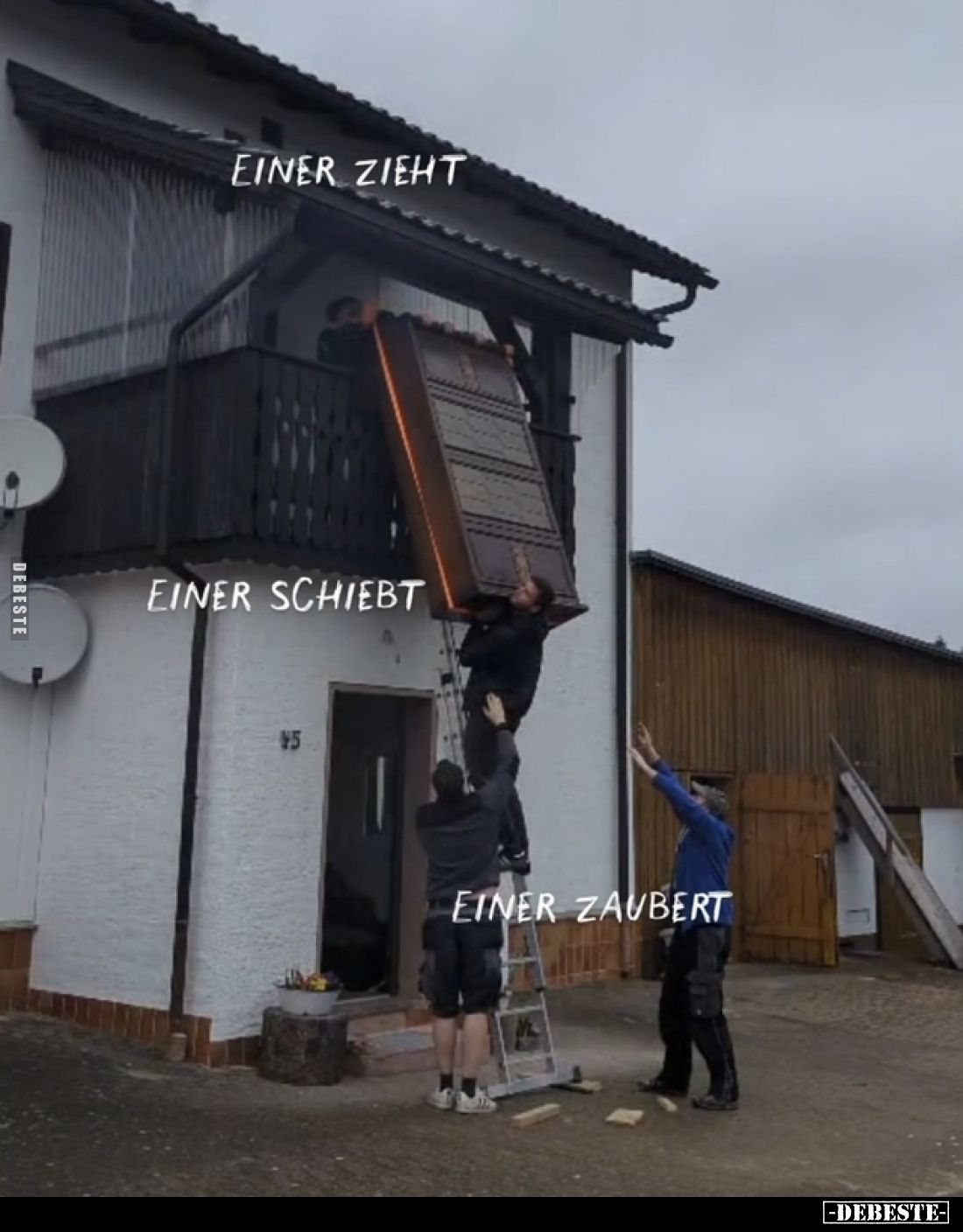Einer zieht.
Einer schiebt.
Einer zaubert.
