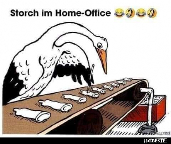 Storch im Home-Office.. - Lustige Bilder | DEBESTE.de