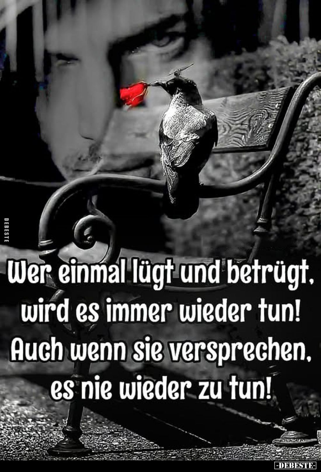 Wer einmal lügt und betrügt. wird es immer wieder tun! Auch wenn sie versprechen, es nie wieder zu tun!