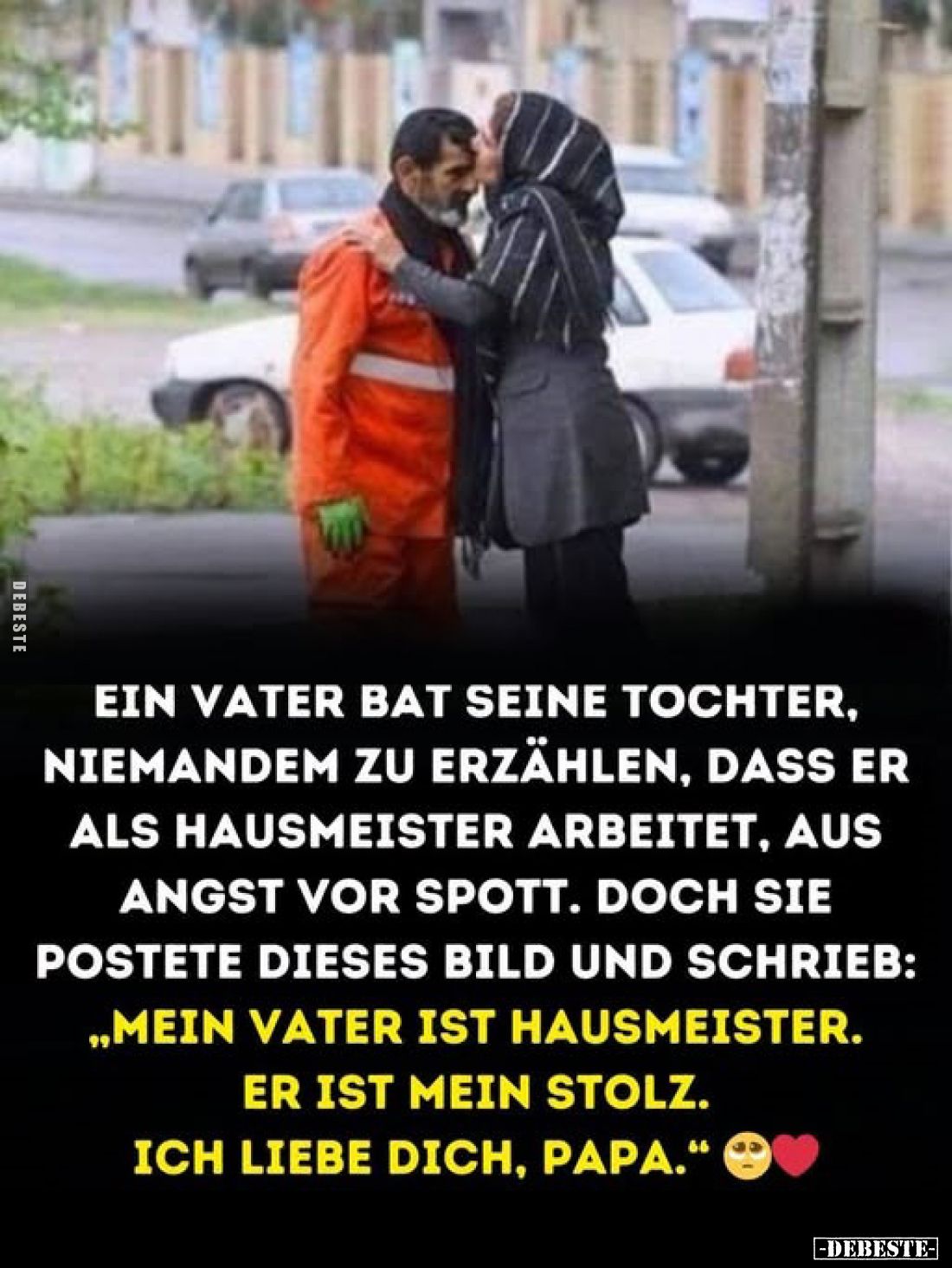 Ein Vater bat seine Tochter, niemandem zu erzählen, dass er als Hausmeister arbeitet, aus Angst vor Spott.
Doch sie postete ...