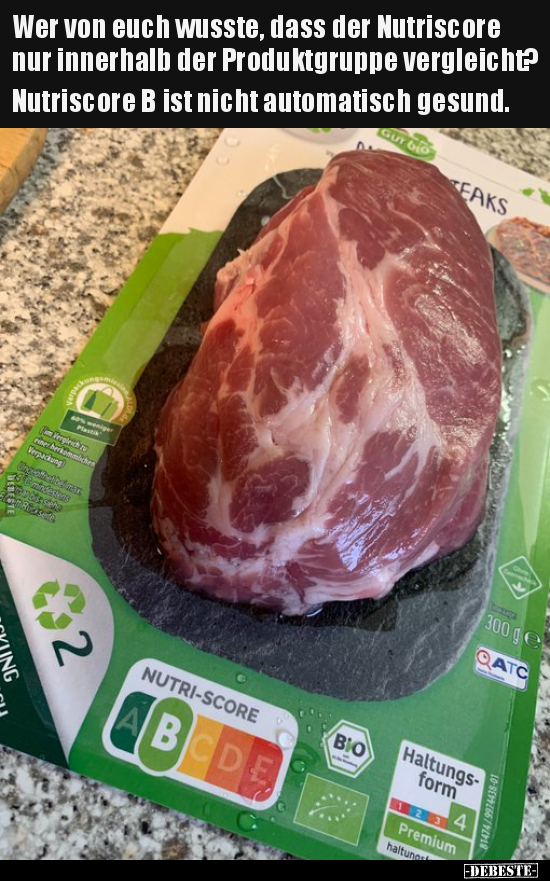 Wer von euch wusste, dass der Nutriscore nur innerhalb der..