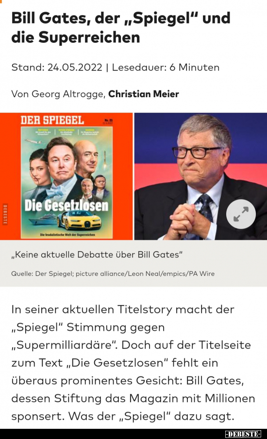 Bill Gates, der "Spiegel" und die Superreichen.. - Lustige Bilder | DEBESTE.de