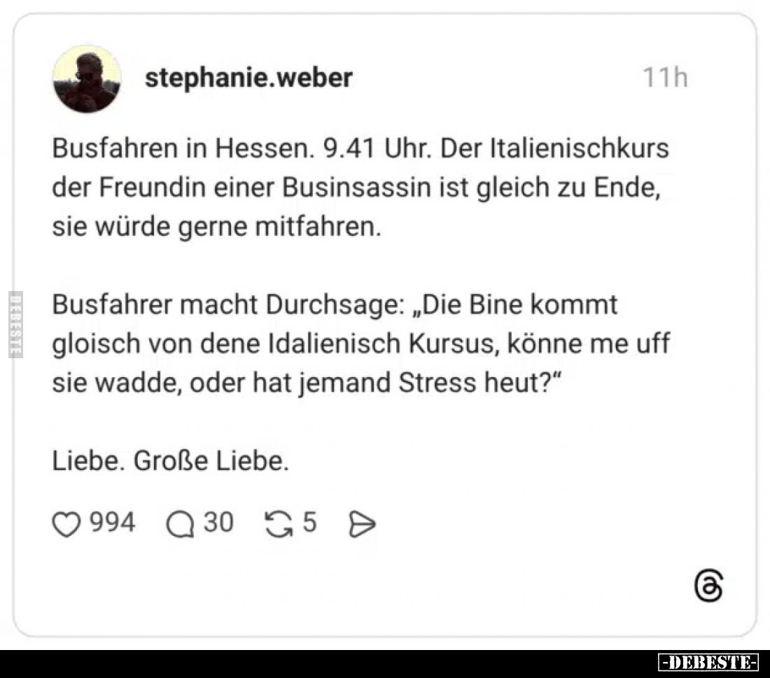 Busfahren in Hessen. 9.41 Uhr. Der Italienischkurs der.. - Lustige Bilder | DEBESTE.de