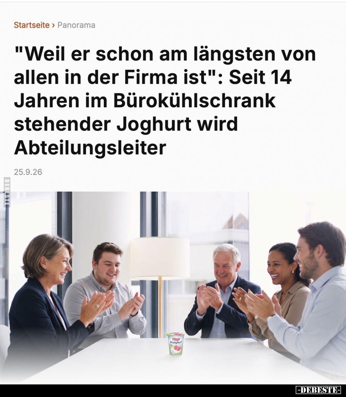 "Weil er schon am längsten von allen in der Firma ist": Seit 14 Jahren im Bürokühlschrank stehender Joghurt wird Ab...