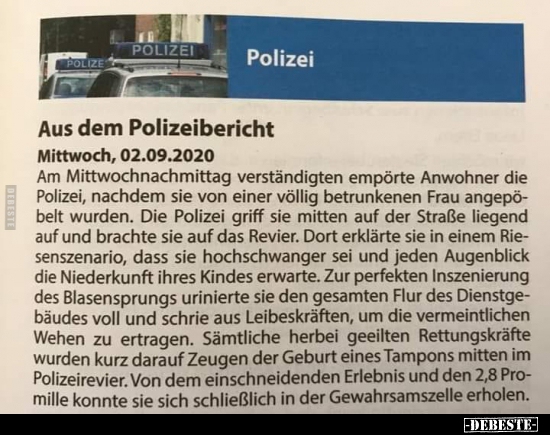 Aus dem Polizeibericht..