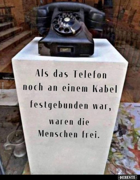 Als das Telefon noch an einem Kabel festgebunden war.. - Lustige Bilder | DEBESTE.de