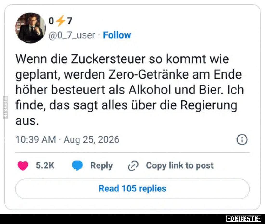 Wenn die Zuckersteuer so kommt wie geplant, werden Zero-Getränke am Ende höher besteuert als Alkohol und Bier. Ich finde, das...