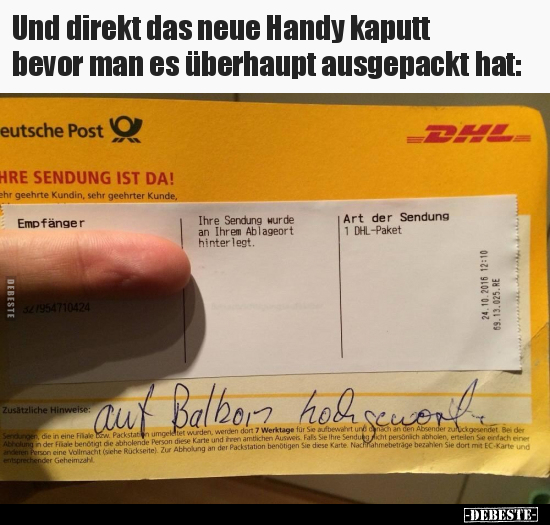 Und direkt das neue Handy kaputt.. - Lustige Bilder | DEBESTE.de