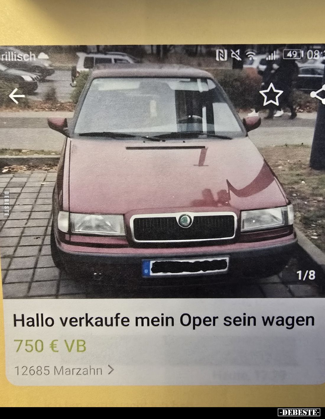 Hallo verkaufe mein Oper sein wagen.