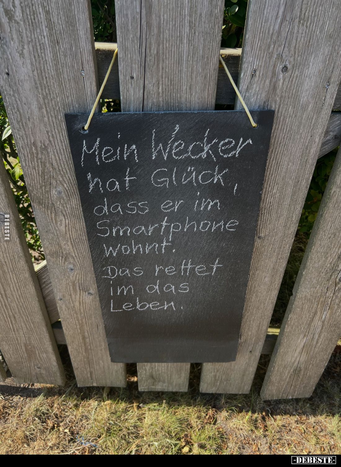 Mein Wecker hat Glück, dass er im. Smartphone wohnt.
Das rettet im das Leben.