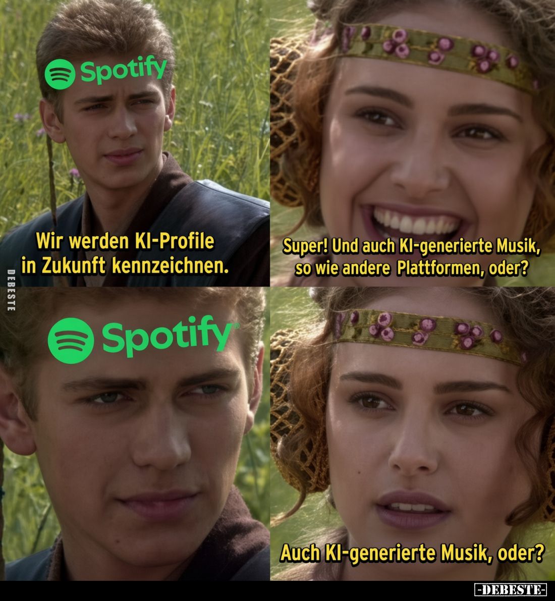 Spotify:
Wir werden KI-Profile in Zukunft kennzeichnen.
Super! Und auch KI-generierte Musik, so wie andere Plattformen, ode...