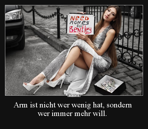 Arm ist nicht wer wenig hat, sondern wer immer mehr will...