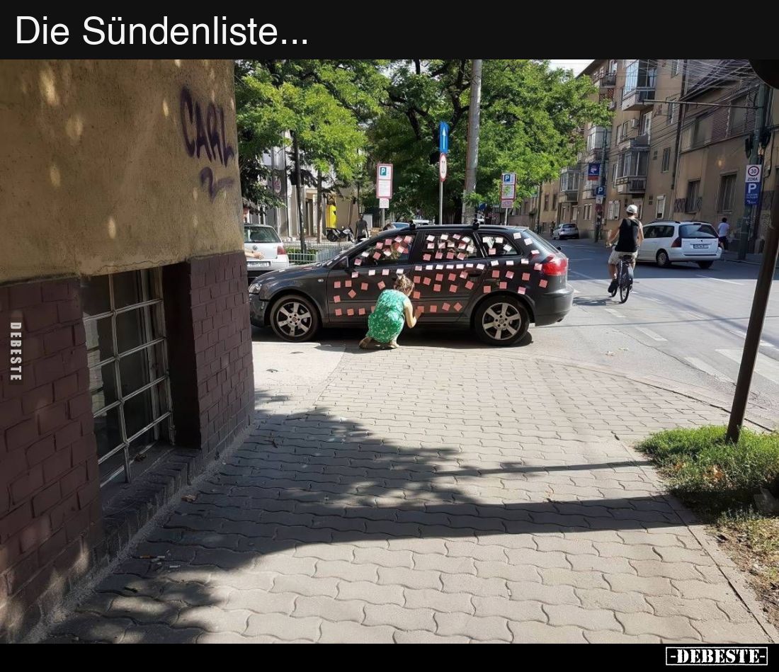Die Sündenliste.