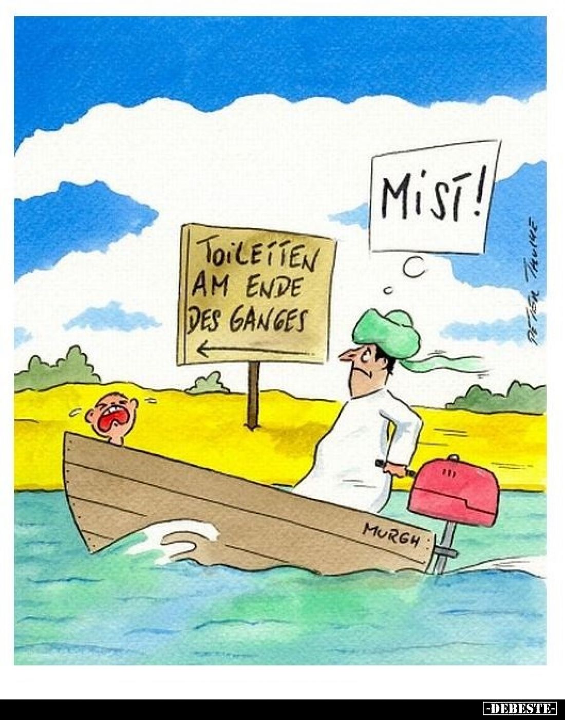 Toiletten am ende des Ganges. - Mist.