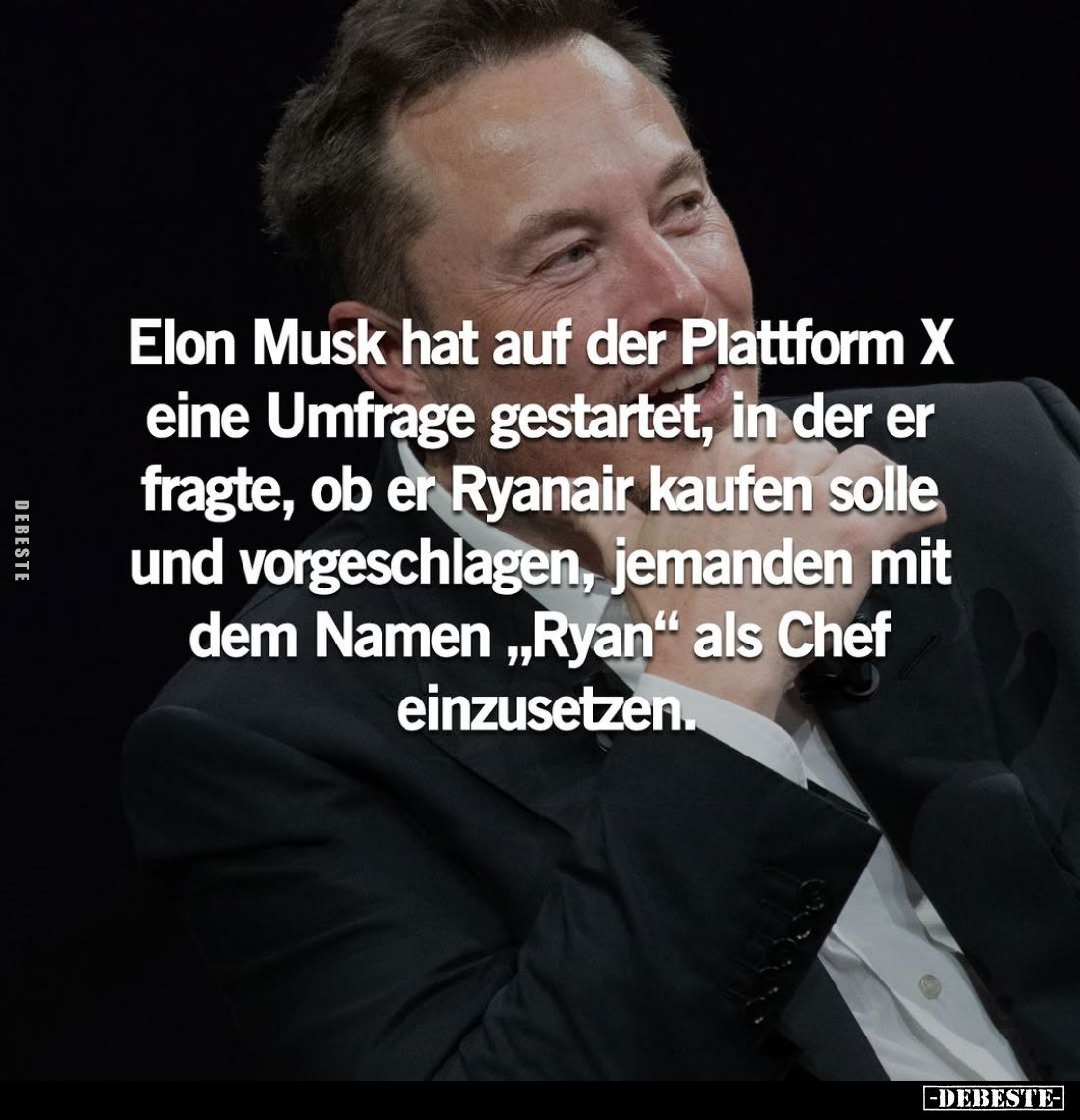 Elon Musk hat auf der Plattform X eine Umfrage gestartet, in der er fragte, ob er Ryanair kaufen solle und vorgeschlagen, jem...