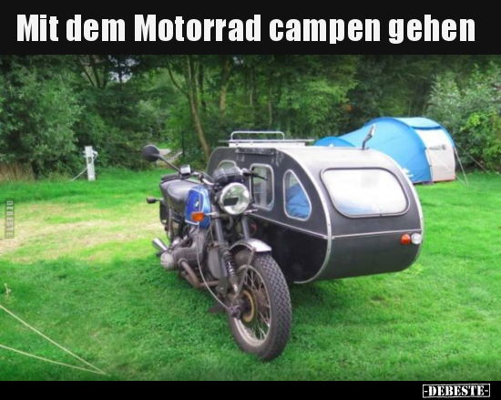 Mit dem Motorrad campen gehen.. - Lustige Bilder | DEBESTE.de