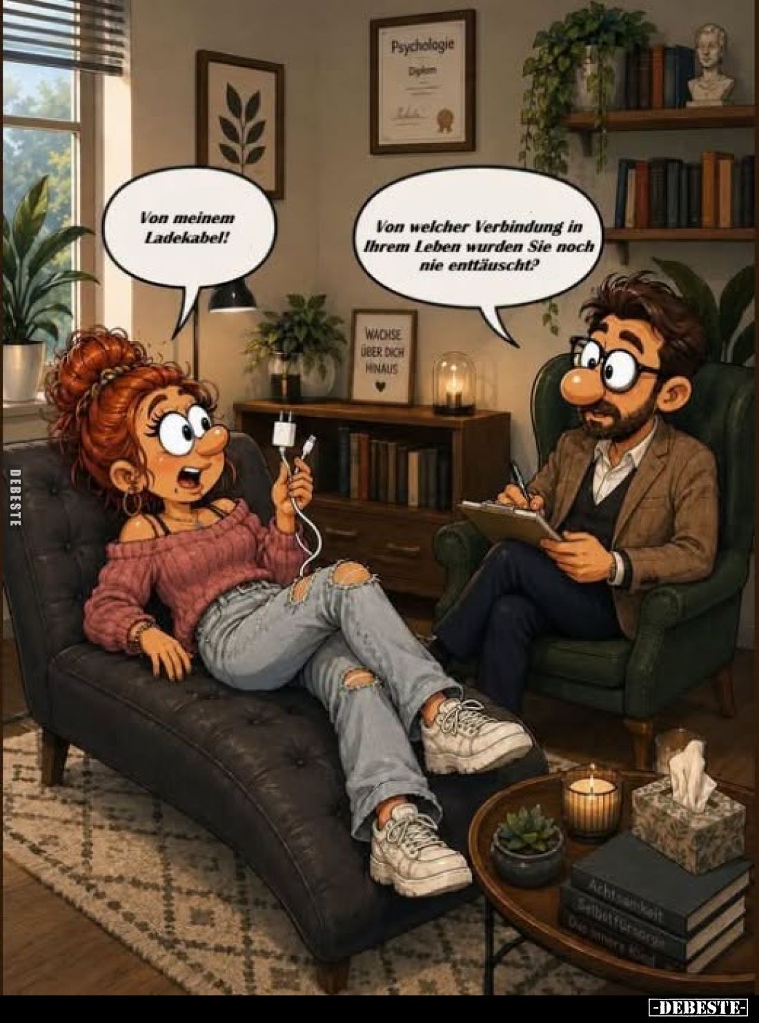 Von welcher Verbindung in Ihrem Leben wurden Sie noch nie enttäuscht?
-
Von meinem Ladekabel!