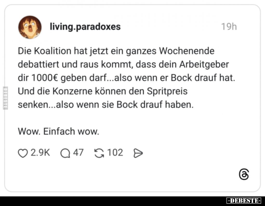 Die Koalition hat jetzt ein ganzes Wochenende debattiert.. - Lustige Bilder | DEBESTE.de
