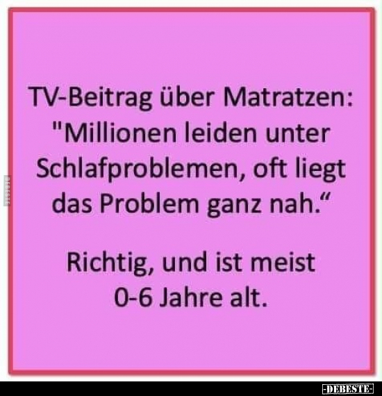 TV-Beitrag über Matratzen: "Millionen leiden unter.." - Lustige Bilder | DEBESTE.de