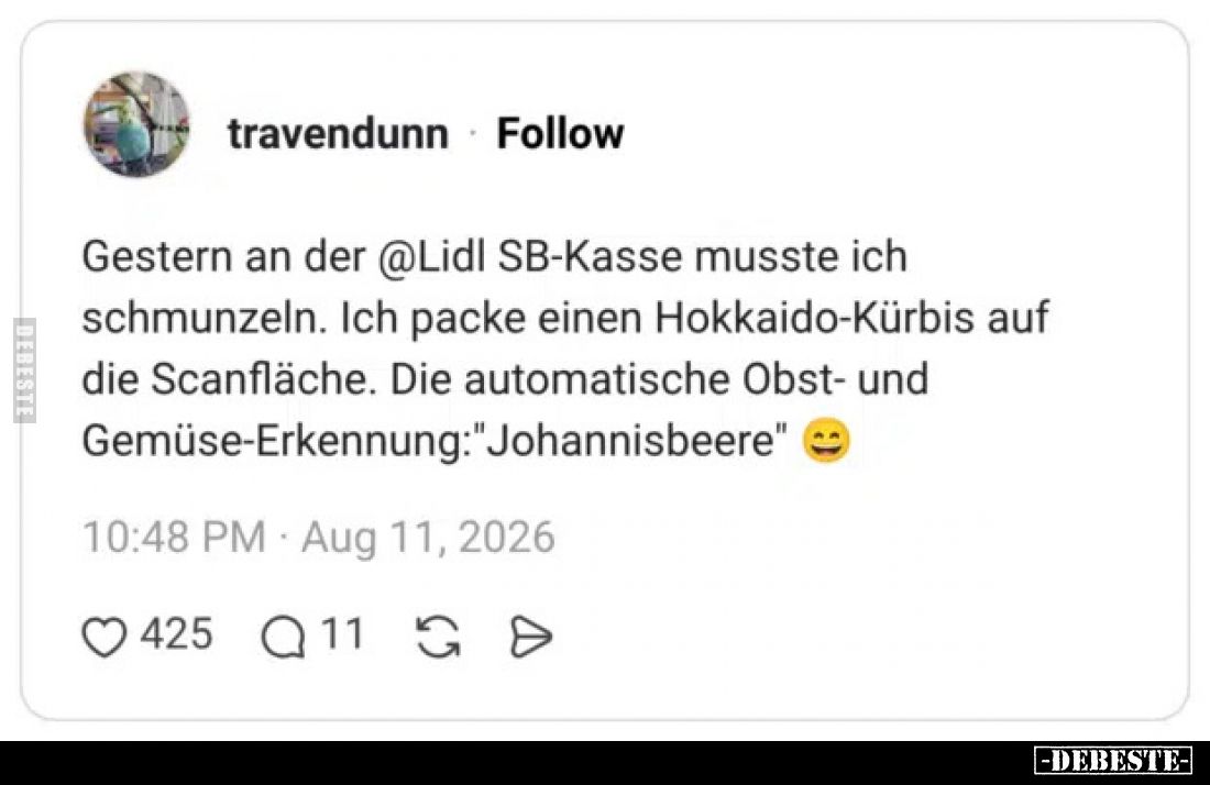 Gestern an der @Lidl SB-Kasse musste ich schmunzeln. Ich packe einen Hokkaido-Kürbis auf die Scanfläche. Die automatische Obs...