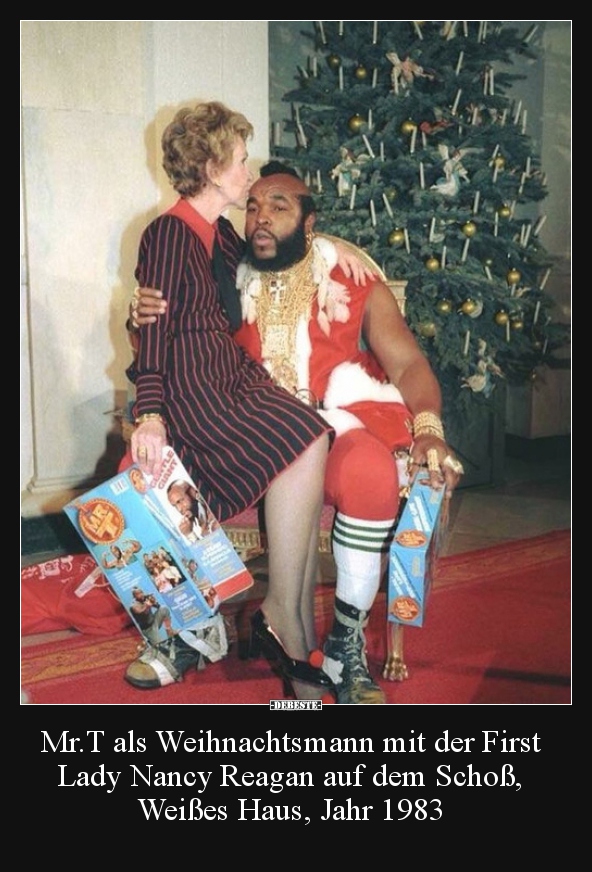 Mr.T als Weihnachtsmann mit der First Lady Nancy Reagan.. - Lustige Bilder | DEBESTE.de