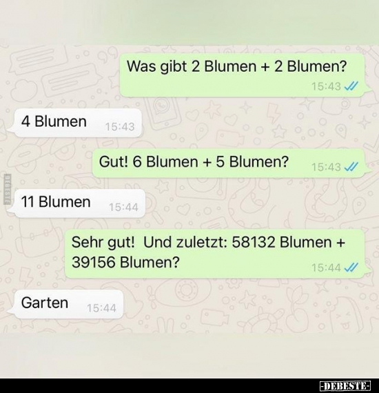 Was gibt 2 Blumen + 2 Blumen?..