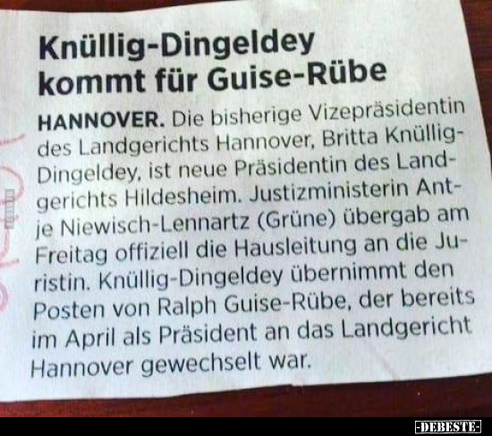 Knüllig-Dingeldey kommt für Guise-Rübe.. - Lustige Bilder | DEBESTE.de
