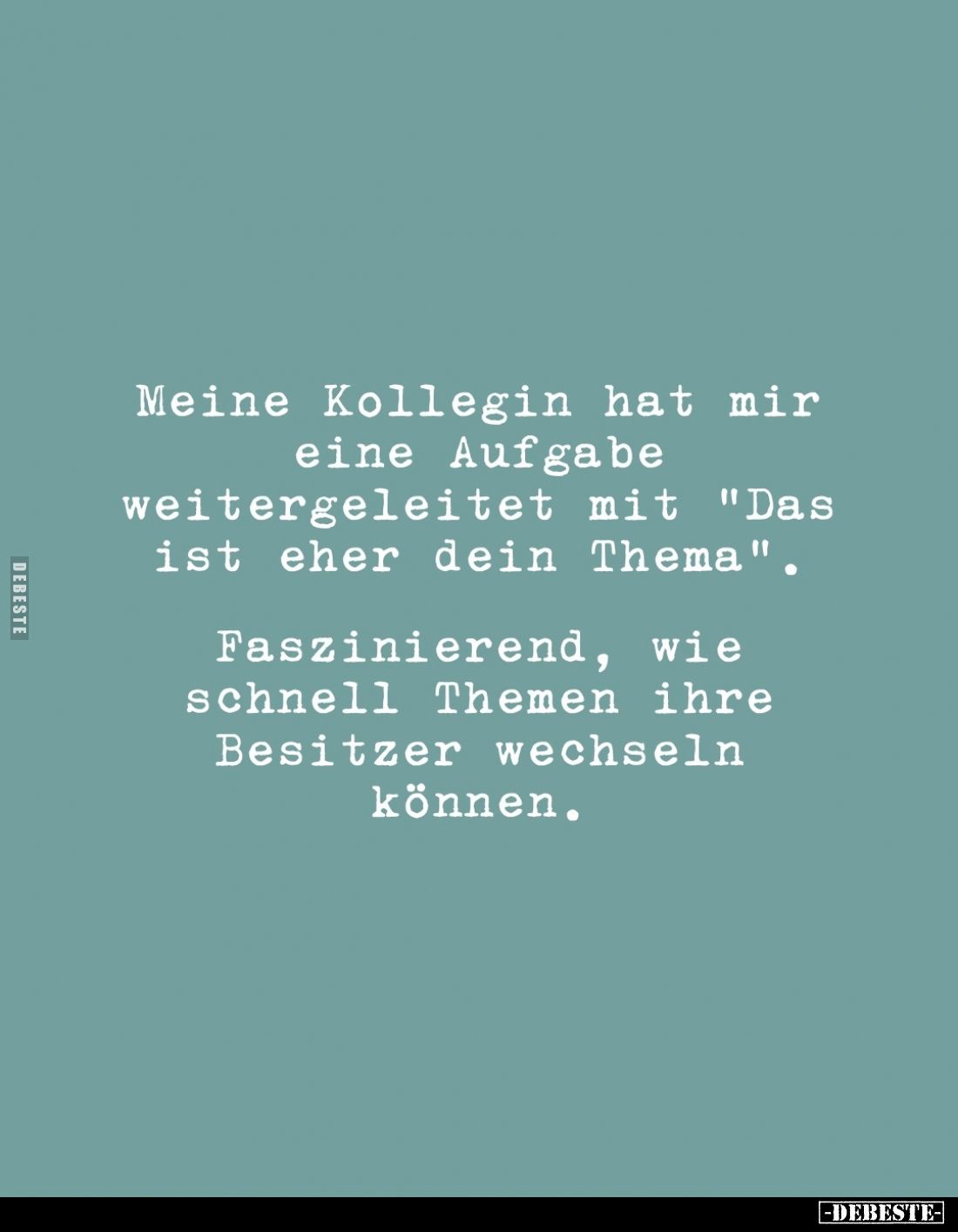 Meine Kollegin hat mir eine Aufgabe weitergeleitet mit "Das ist eher dein Thema".
Faszinierend, wie schnell Themen...