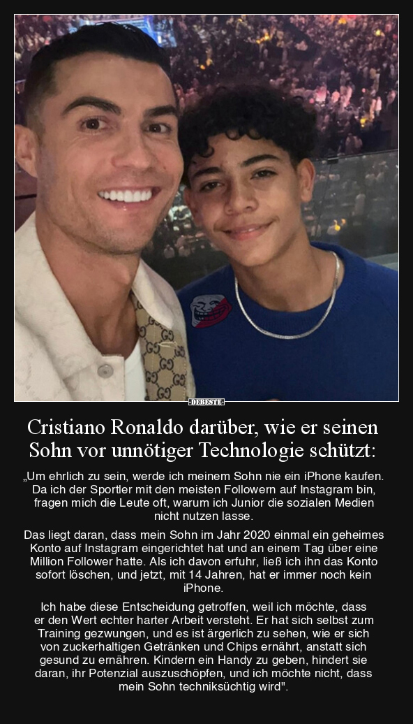 Cristiano Ronaldo darüber, wie er seinen Sohn vor.. - Lustige Bilder | DEBESTE.de