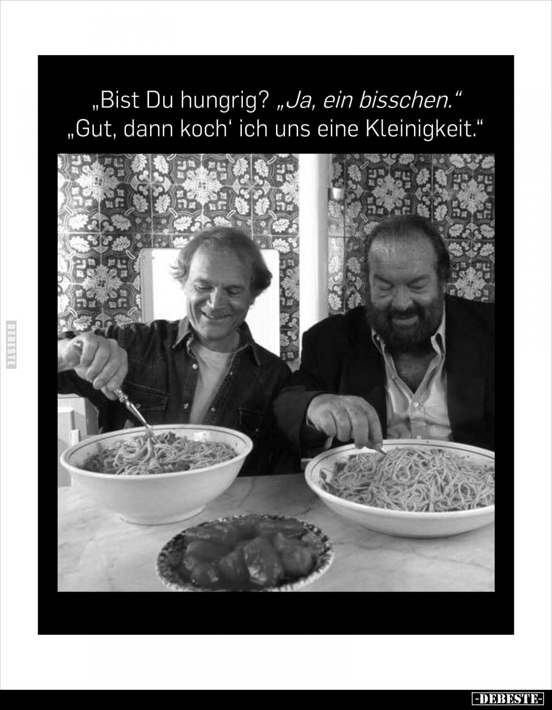 Bist Du hungrig? - "Ja, ein bisschen." - "Gut, dann koch' ich uns eine Kleinigkeit."