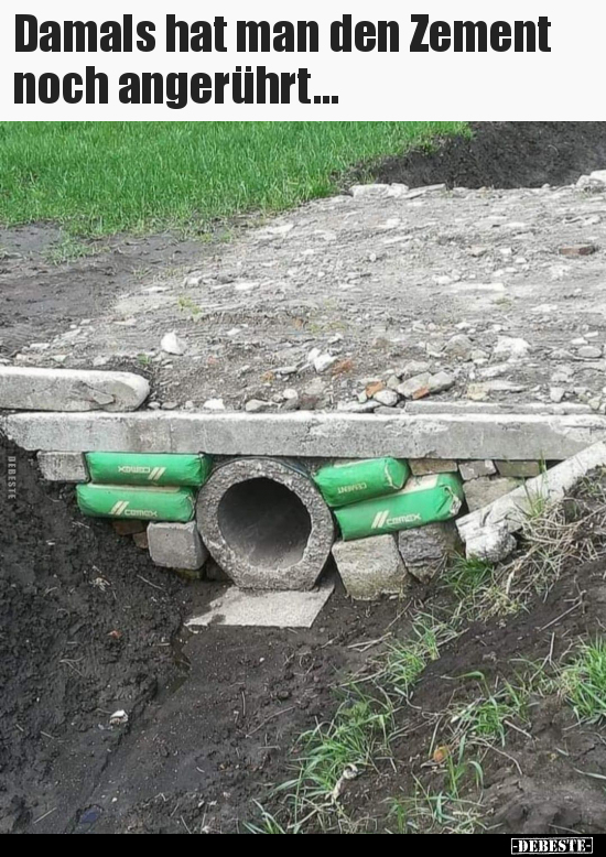 Damals hat man den Zement noch angerührt...